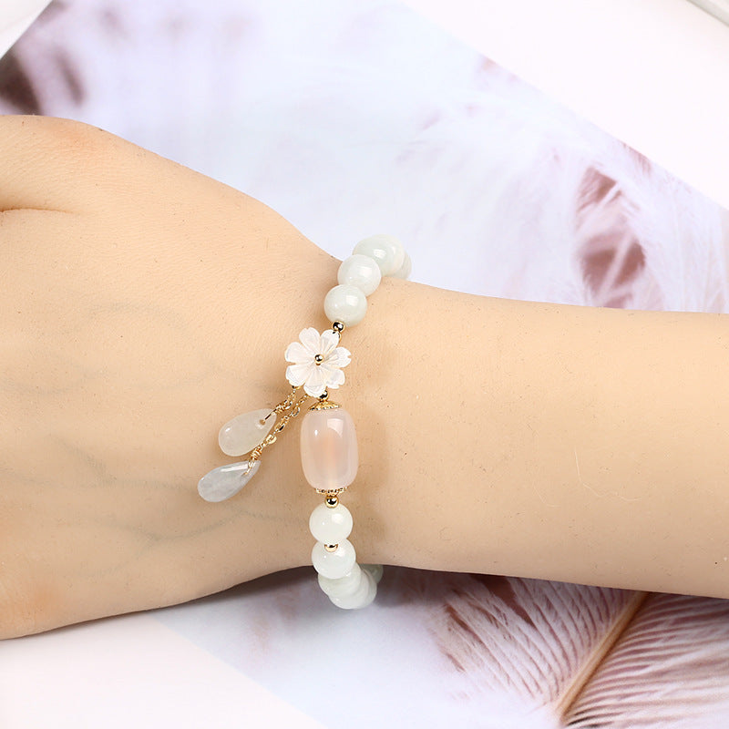 【Auspicious Amulet Bracelet】 Natural White Jade Bracelet
