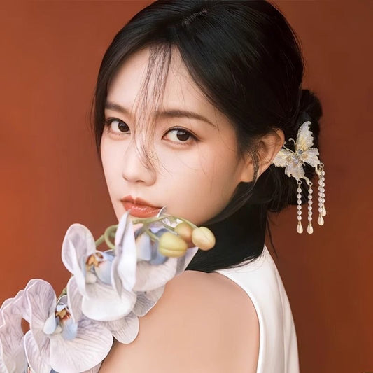 【蝴蝶流苏U型中式发簪】