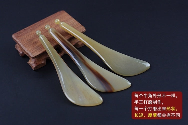 曾小苗 天然牛角 按摩刮痧板+拨筋棒两件套装