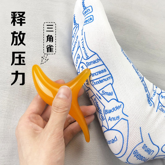 【足底穴位袜+三角雀点穴笔】足部经络按摩百穴位图解袜子+三角雀点穴笔