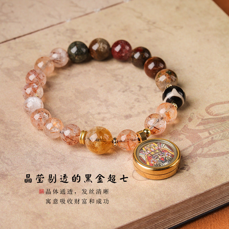 【藏域灵境 · 四季幽灵拼黑金超七手串】扎基拉姆 财运手串