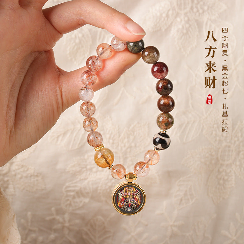 【藏域灵境 · 四季幽灵拼黑金超七手串】扎基拉姆 财运手串
