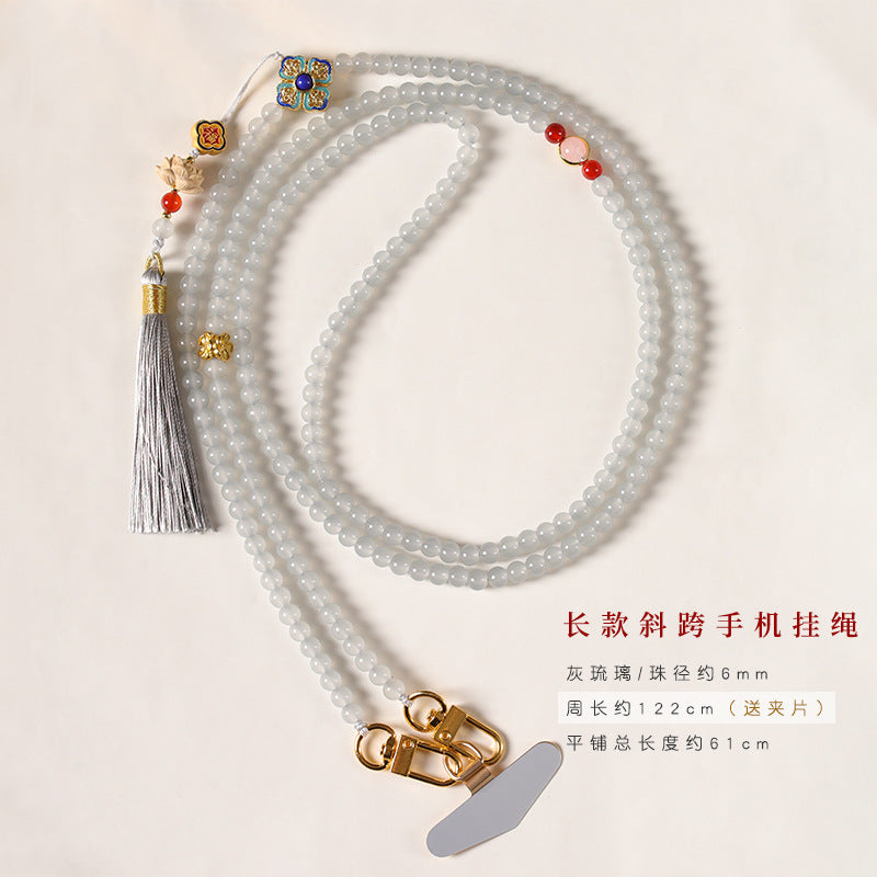 【手机链琉璃串珠】长款斜跨可背 解放双手