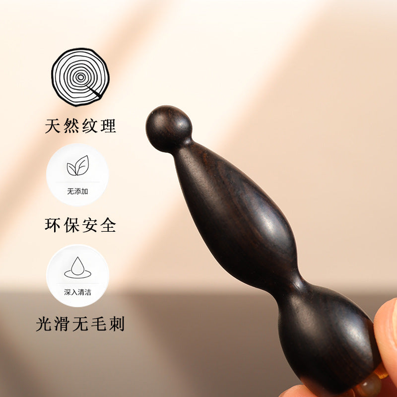 【眼部按摩棒】紫光檀木+羊角材质