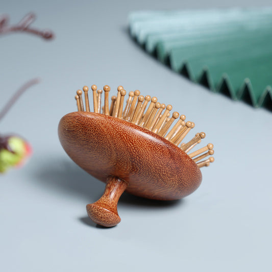 【小气囊按摩梳】随身携带 头部经络梳 天然檀木