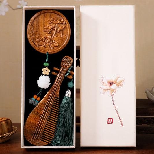 【中式按摩梳+木镜礼盒】生日礼物 伴手礼 节日礼物