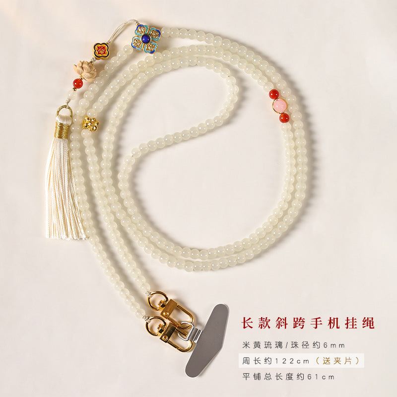 【手机链琉璃串珠】长款斜跨可背 解放双手