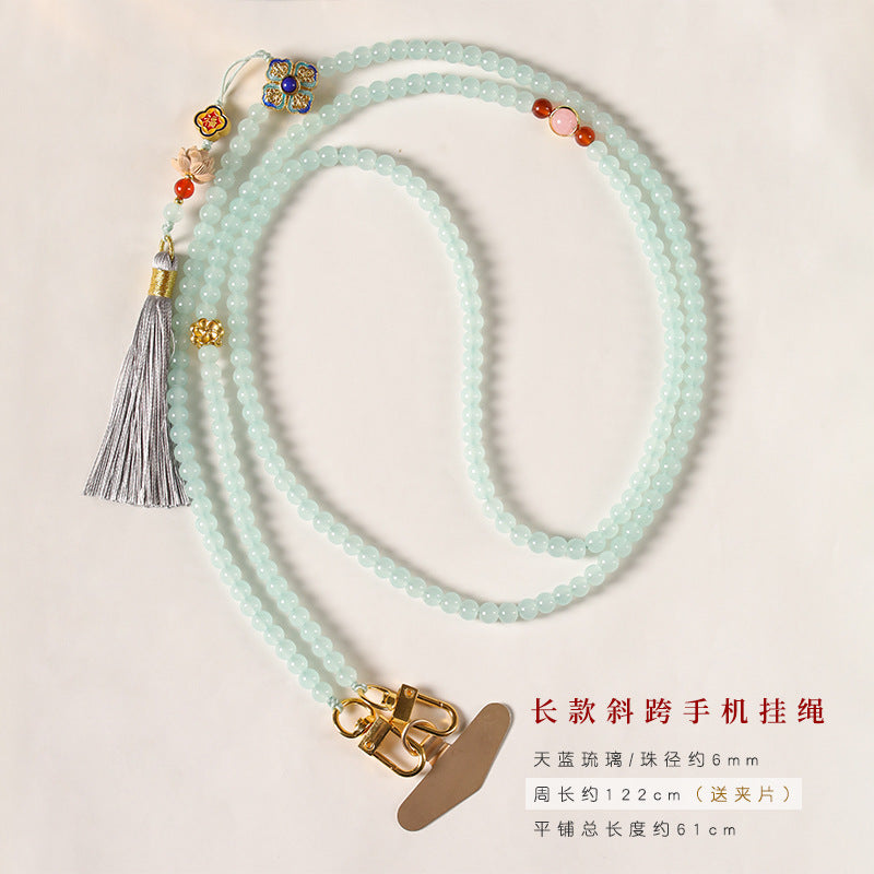 【手机链琉璃串珠】长款斜跨可背 解放双手