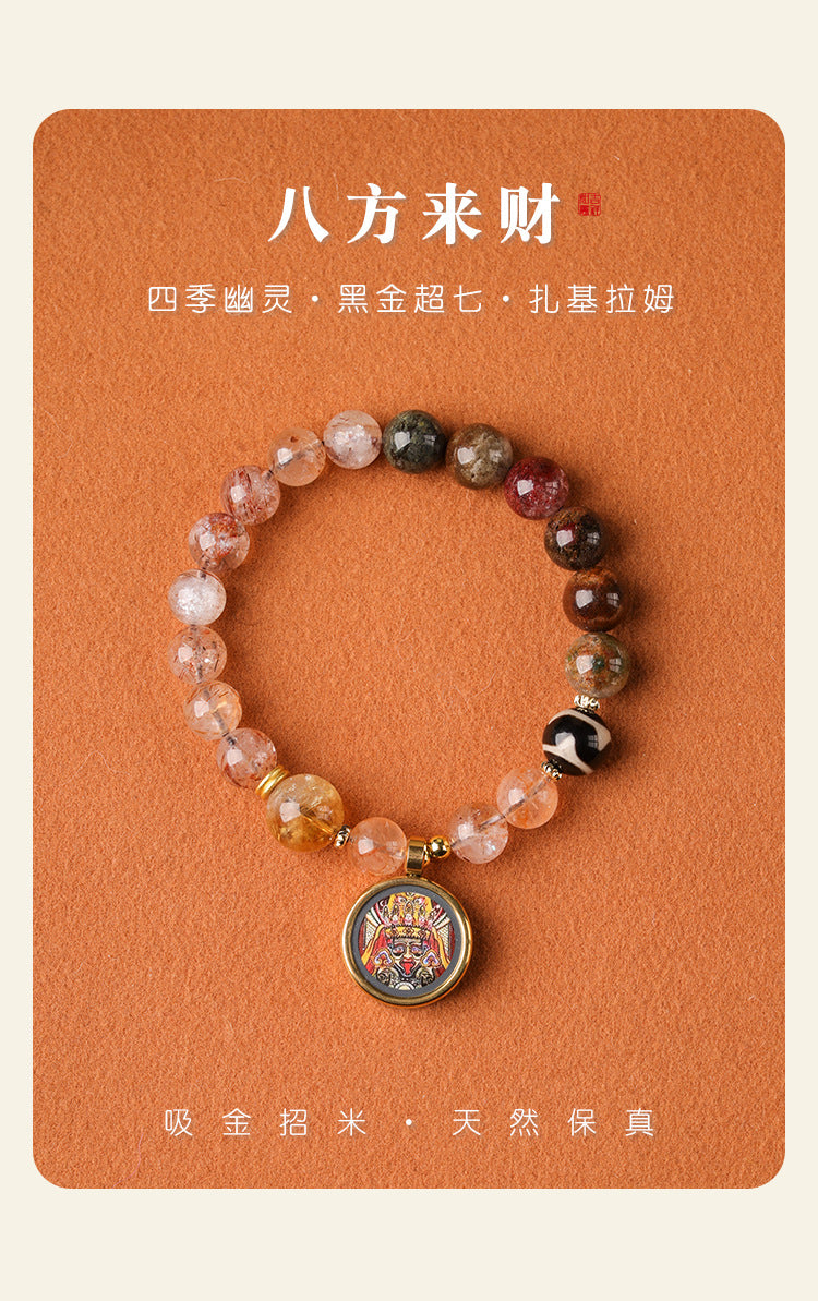 【藏域灵境 · 四季幽灵拼黑金超七手串】扎基拉姆 财运手串