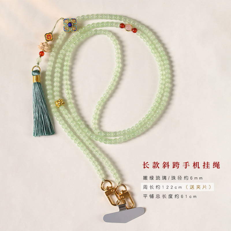 【手机链琉璃串珠】长款斜跨可背 解放双手