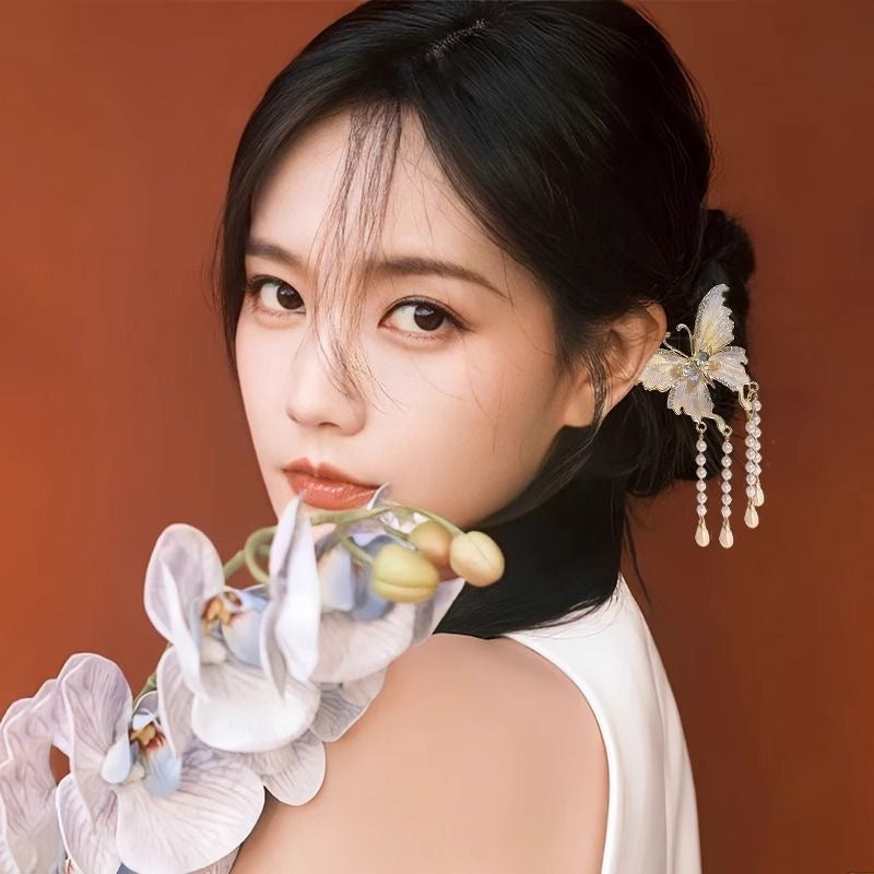【蝴蝶流苏U型中式发簪】