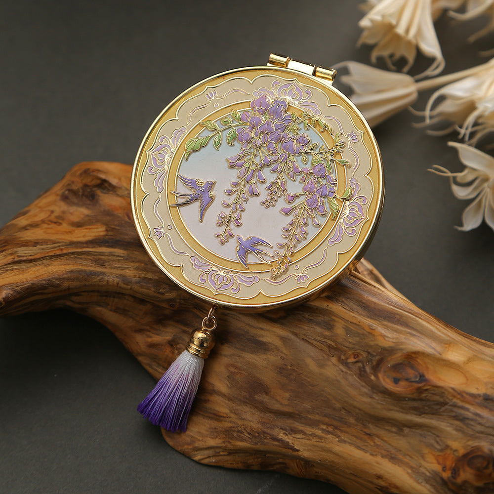 【Chinese style cultural and creative handheld mirror】Mini portable, good for giving as a gift or keeping for yourself 