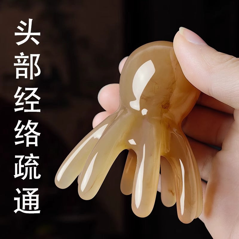 【八爪鱼按摩梳】头部经络穴位按摩