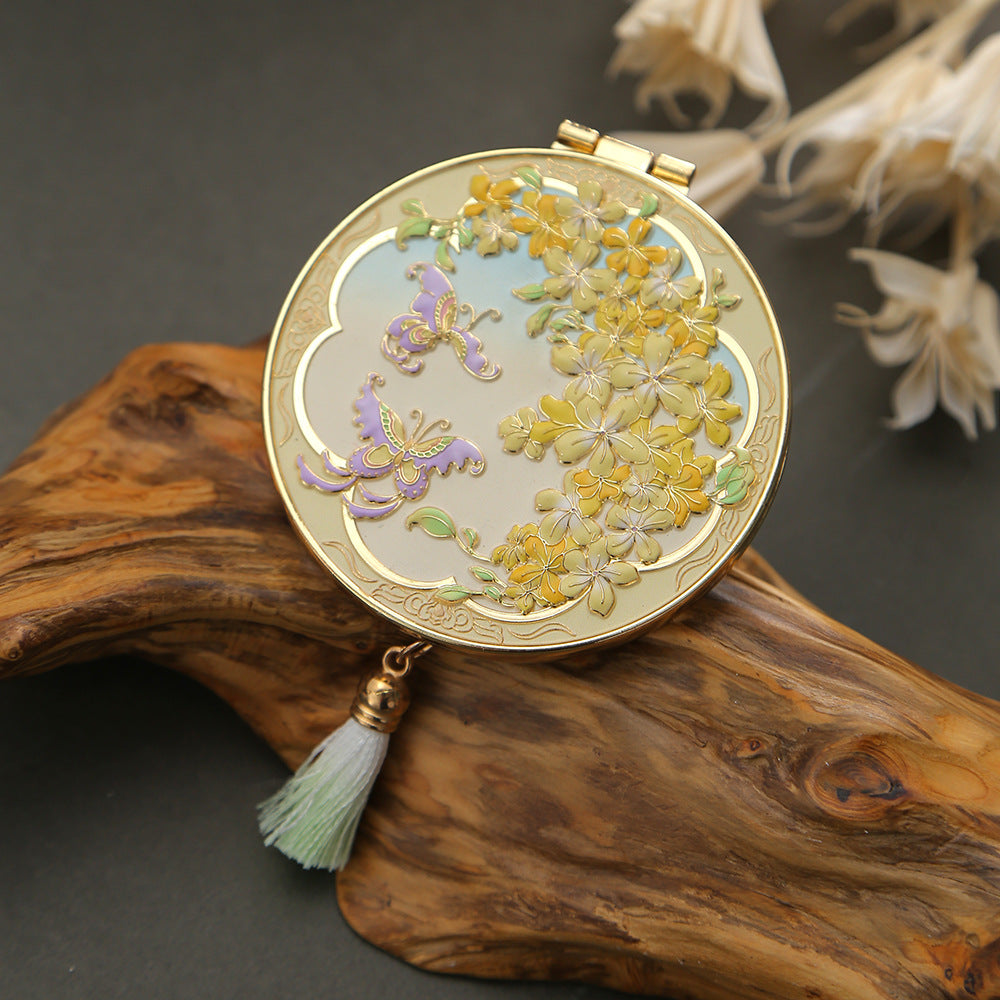 【Chinese style cultural and creative handheld mirror】Mini portable, good for giving as a gift or keeping for yourself 