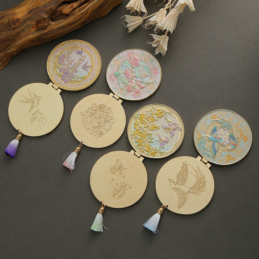 【Chinese style cultural and creative handheld mirror】Mini portable, good for giving as a gift or keeping for yourself 