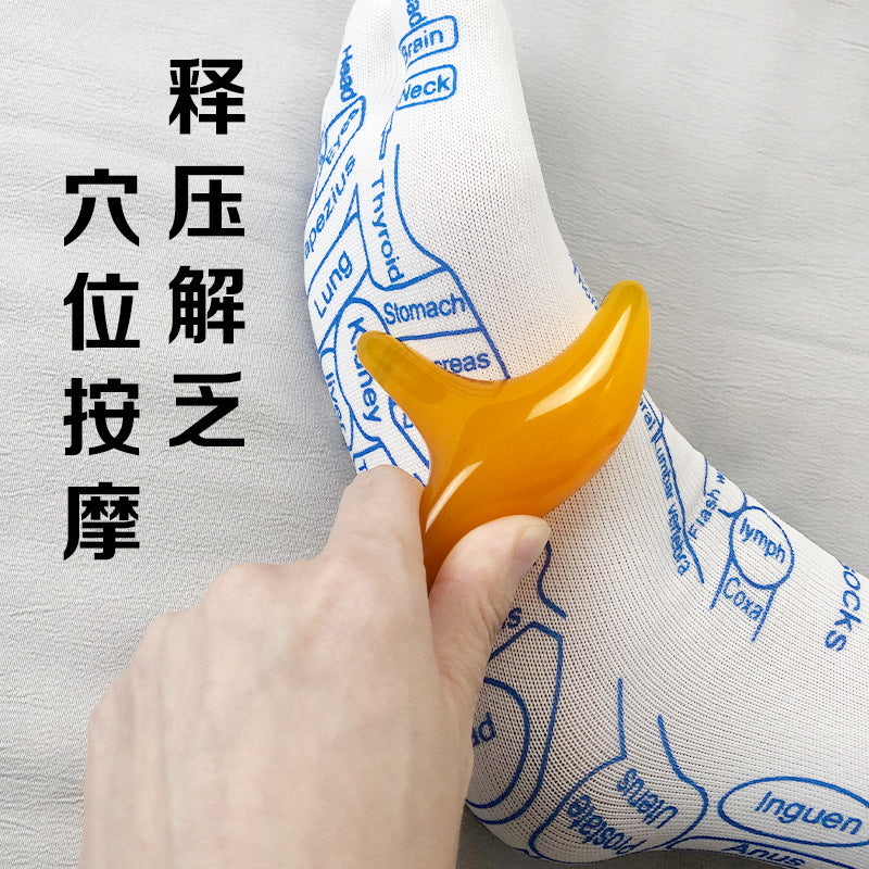 [Foot acupoint socks + triangular sparrow acupoint pen] Foot meridian massage 100 acupoints illustrated socks + triangular sparrow acupoint pen
