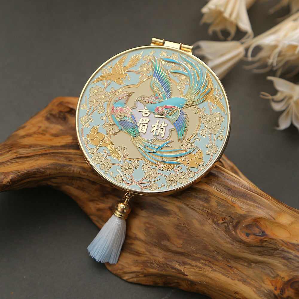 【Chinese style cultural and creative handheld mirror】Mini portable, good for giving as a gift or keeping for yourself 