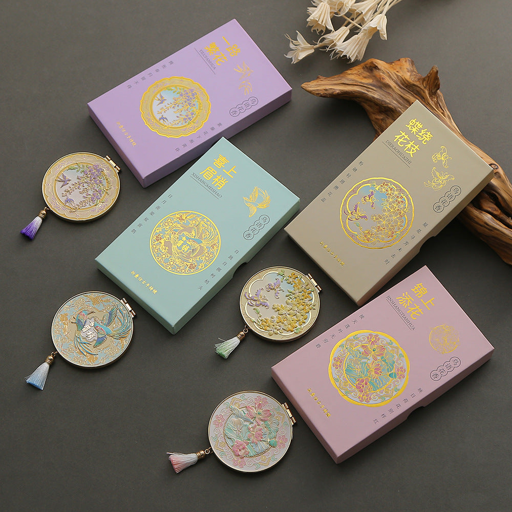 【Chinese style cultural and creative handheld mirror】Mini portable, good for giving as a gift or keeping for yourself 