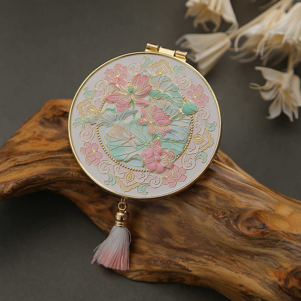 【Chinese style cultural and creative handheld mirror】Mini portable, good for giving as a gift or keeping for yourself 